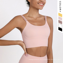 Sujetador de sujetador de sujetador al por mayor OEM OEM ACTIVE CRACA TODADORA DE CARCHA DE CARCHA Damas Músculas Nude Yoga Tops Women Sports Bra